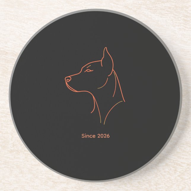 Benutzerdefinierter minimalistischer Dobermann  Getränkeuntersetzer (Vorne)