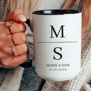 Benutzerdefinierter minimalistischer Hochzeitstass Tasse