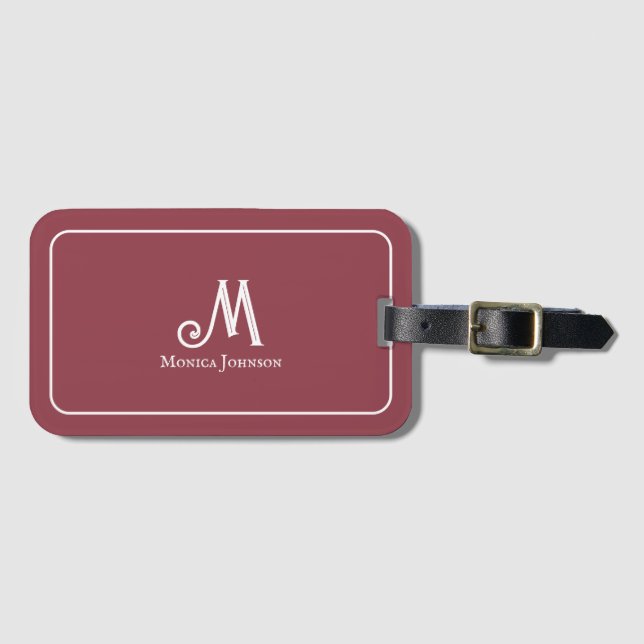Benutzerdefinierter Minimalistischer Monogrammname Gepäckanhänger (Vorderseite (Horizontal))