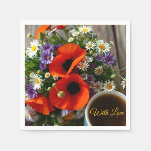 Benutzerdefinierter "Mit Liebe" Kaffee und Klatsch Serviette
