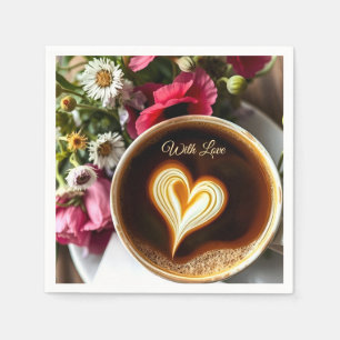 Benutzerdefinierter "Mit Liebe" Kaffeebecher & Kla Serviette