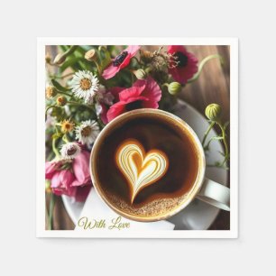Benutzerdefinierter "Mit Liebe" Kaffeebecher & Kla Serviette