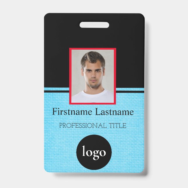 Benutzerdefinierter Mitarbeiter - Foto, Bar, Logo, Ausweis (Vorderseite)