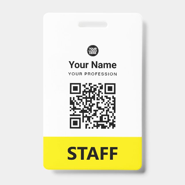 Benutzerdefinierter Mitarbeiter-QR-Code, Barcode,  Ausweis (Vorderseite)