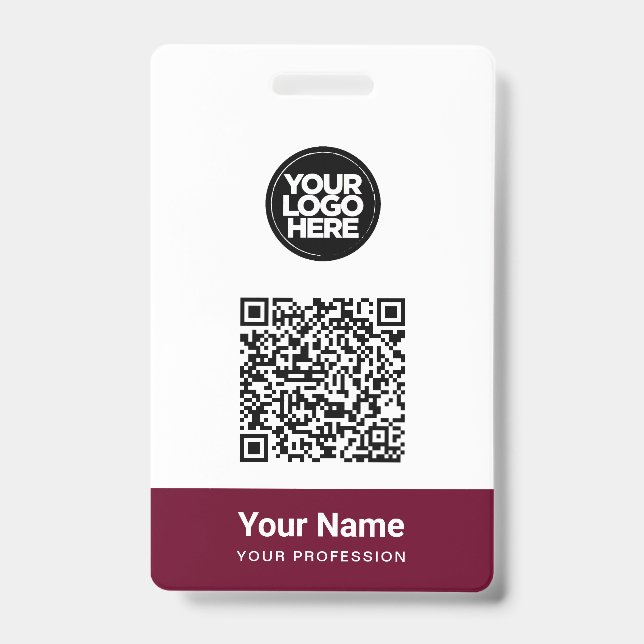 Benutzerdefinierter Mitarbeitername Firmenlogo QR- Ausweis (Vorderseite)