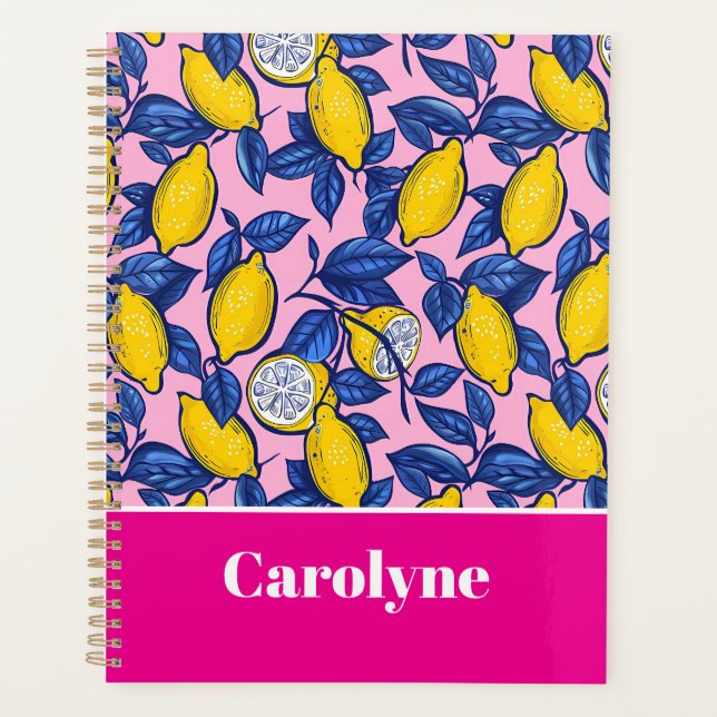 Benutzerdefinierter Mittelmeer-Limonen-Muster-Plan Planer (Vorderseite)