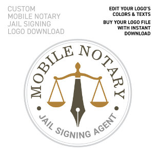 Benutzerdefinierter mobiler Notar Khaki Gold Logo Poster