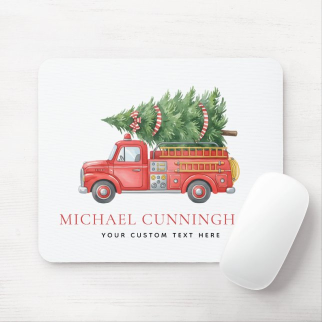 Benutzerdefinierter moderner Feuerwehrmann Weihnac Mousepad (Mit Mouse)