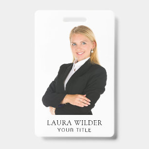 Benutzerdefinierter moderner Foto Name Titel  Ausweis