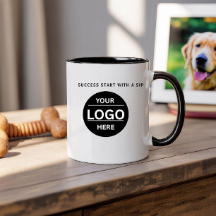 Benutzerdefinierter moderner Geschäftslogo-Branded Zweifarbige Tasse