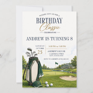 Benutzerdefinierter moderner Golf-Geburtstag Einladung