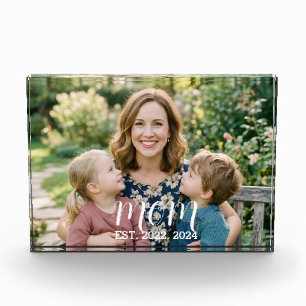 Benutzerdefinierter Mom-Etablierter-Moderne-Schrif Fotoblock