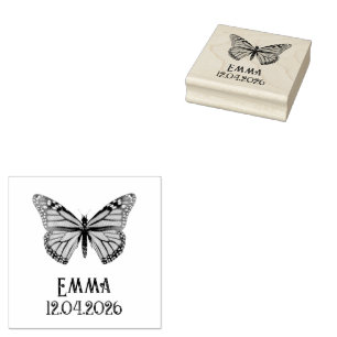 Benutzerdefinierter Monarch-Schmetterlingsname Dat Gummistempel