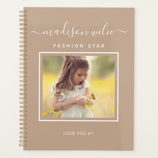 Benutzerdefinierter Monogramm-Foto-Effekt Erstelle Planer (Vorderseite)