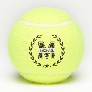 Benutzerdefinierter Monogramm-Name Fettgedruckter  Tennisbälle
