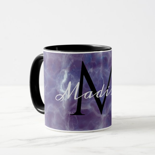 Benutzerdefinierter Monogramm Name Realistisches M Tasse (Vorderseite Links)