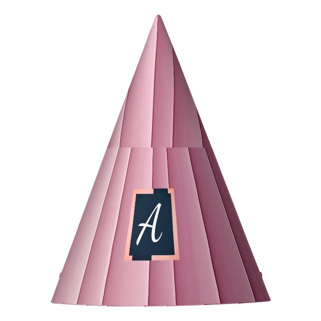 Benutzerdefinierter Monogramm Rosa Gradient Vertik Partyhütchen (Vorderseite)