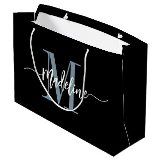 Benutzerdefinierter Monogrammname Modern Script-Wi Große Geschenktüte