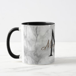 Benutzerdefinierter Monogrammname realistisches we Tasse