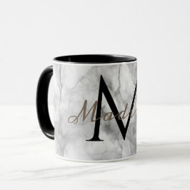 Benutzerdefinierter Monogrammname realistisches we Tasse