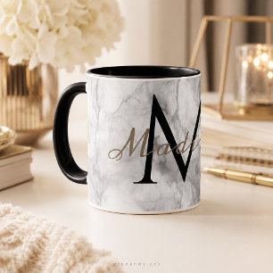 Benutzerdefinierter Monogrammname realistisches we Tasse