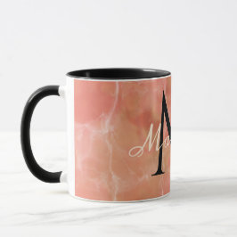Benutzerdefinierter Monogrammname realistisches we Tasse
