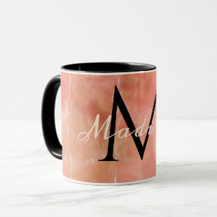Benutzerdefinierter Monogrammname realistisches we Tasse