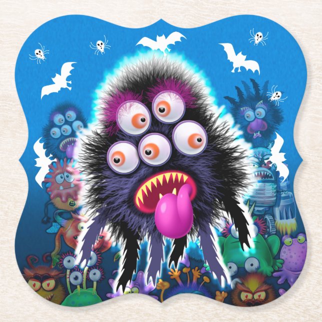 Benutzerdefinierter Monster-Halloween-Party-Unters Untersetzer (Vorderseite)