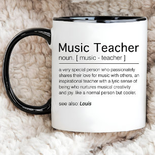 Benutzerdefinierter Musiklehrer Definition Musiker Zweifarbige Tasse