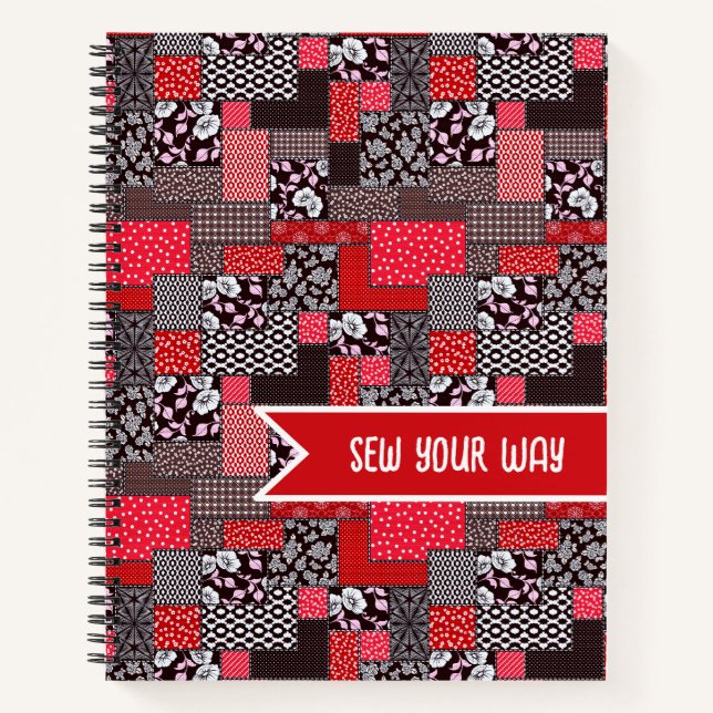Benutzerdefinierter Näh-Patchwork-Entwurf 'Nähe De Notizbuch (Vorderseite)