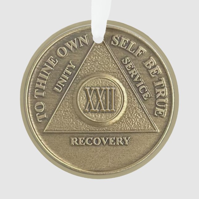 Benutzerdefinierter Name | 22-Jahres-Sobriety-Jubi Ornament (Vorderseite)