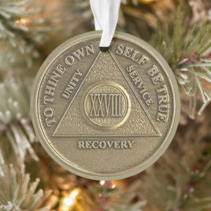 Benutzerdefinierter Name 28 Jahre Sober-Jubiläum Ornament