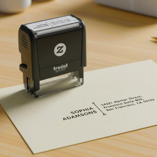 Benutzerdefinierter Name & Adresse Modern selbst Permastempel