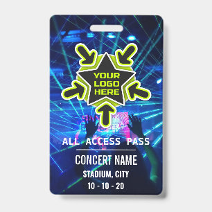 Benutzerdefinierter Name All Access Pass Konzert Ausweis