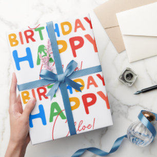 Benutzerdefinierter Name Alles Gute zum Geburtstag Geschenkpapier