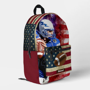 Benutzerdefinierter Name American Football Jungen Bedruckter Rucksack
