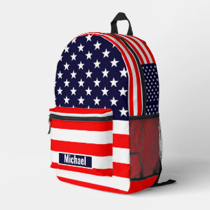 Benutzerdefinierter Name Amerikanische Flagge Jung Bedruckter Rucksack