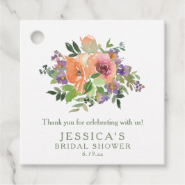 Benutzerdefinierter Name Aquarell Orange Floral Br Geschenkanhänger