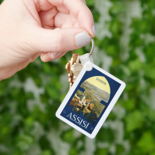 Benutzerdefinierter Name Assisi Italien Vintage Re Schlüsselanhänger