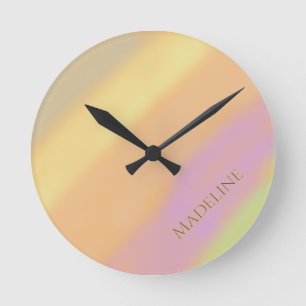 Benutzerdefinierter Name auf Baumwollzuckerfarben Runde Wanduhr