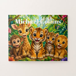 Benutzerdefinierter Name Baby-Dschungeltiere Puzzle