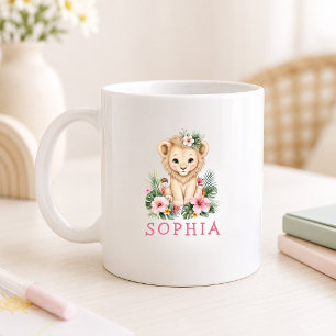 Benutzerdefinierter Name Baby Löwe Safari Dschunge Kaffeetasse