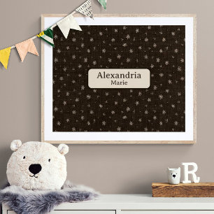 Benutzerdefinierter Name Baby Moody Country Braun  Poster