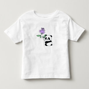 Benutzerdefinierter Name Baby-Panda mit violetter Kleinkind T-shirt