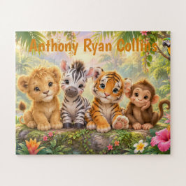 Benutzerdefinierter Name Baby-Tropentiere Lebendig Puzzle