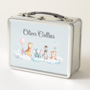 Benutzerdefinierter Name Baby Zebra mit all seinen Metall Brotdose