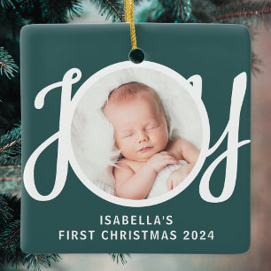 Benutzerdefinierter Name Baby's erstes Weihnachten Keramikornament
