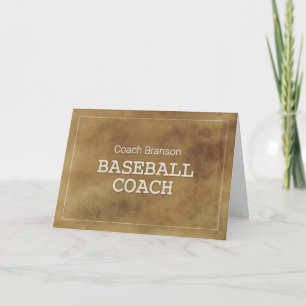Benutzerdefinierter Name Baseballtrainer Danksagun Karte