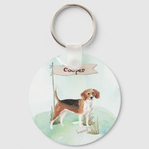 Benutzerdefinierter Name Beagle Haustier Hund Schlüsselanhänger