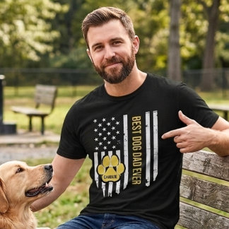 Benutzerdefinierter Name Bester Hund Papa Aller Ze T-Shirt